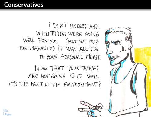 Cartoon: Conservatives (medium) by PETRE tagged politics,ideology,free,market