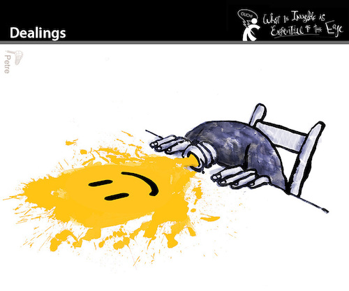 Cartoon: Dealings (medium) by PETRE tagged artists,art,society,expectatives,artwork