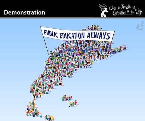 Cartoon: DEMONSTRATION (medium) by PETRE tagged demonstration,education,ausbildung,argentina,milei