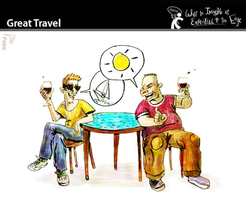Cartoon: Great Travel (medium) by PETRE tagged friendship,friends,chat