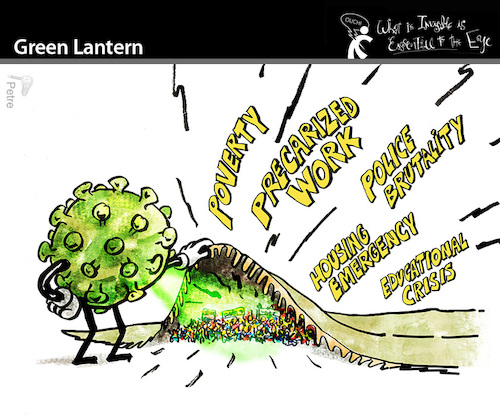Cartoon: Green Lantern (medium) by PETRE tagged covid19,coronavirus,pandemic,social,problems