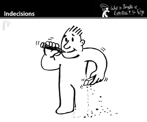 Cartoon: Indecisions (medium) by PETRE tagged indecisions,zeichnung,drawing,bleistift,gummi