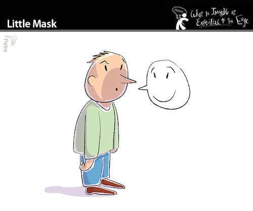 Cartoon: Little Mask (medium) by PETRE tagged mask,face,maske,gruß,salutation