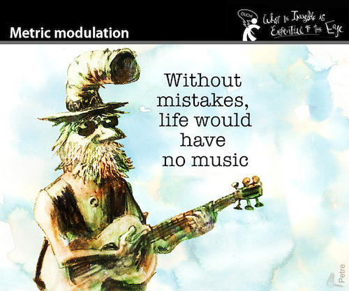 Cartoon: Metric Modulation (medium) by PETRE tagged music,mistakes,musiker,fehler