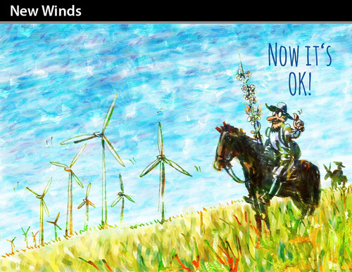 Cartoon: New Winds (medium) by PETRE tagged ecology,don,quijote