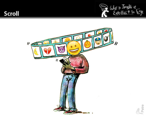 Cartoon: Scroll (medium) by PETRE tagged scroll,iphone,web,socialnets