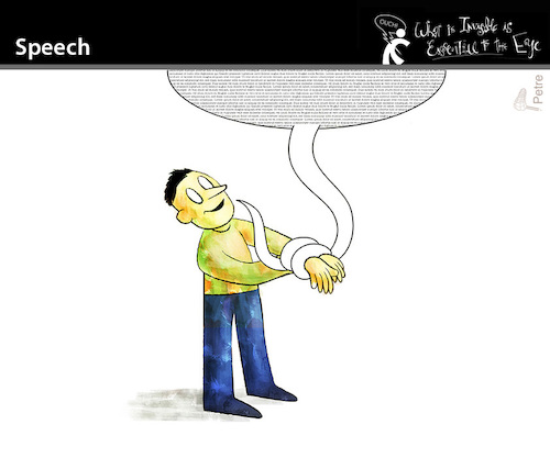Cartoon: SPEECH (medium) by PETRE tagged speech,rede,ketten,chains