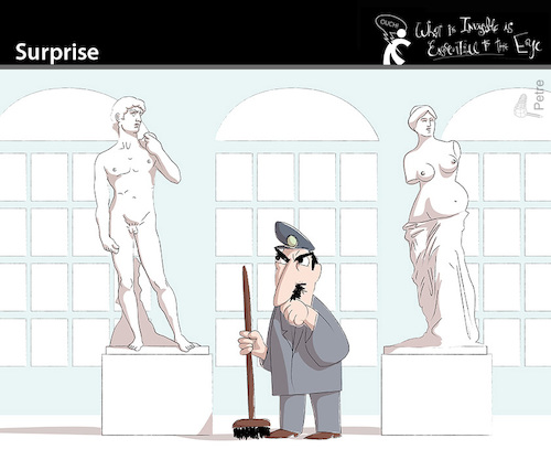 Cartoon: Surprise (medium) by PETRE tagged surprise,überraschung,museum,david,venus
