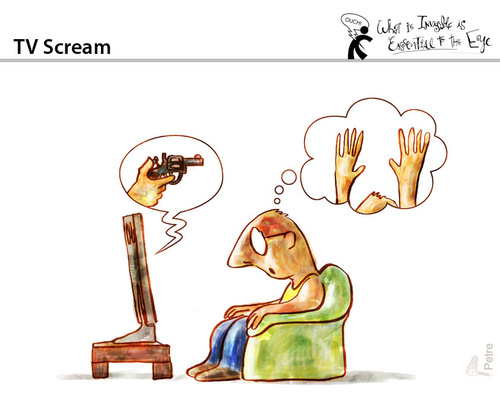 Cartoon: TV Scream (medium) by PETRE tagged news,television,media
