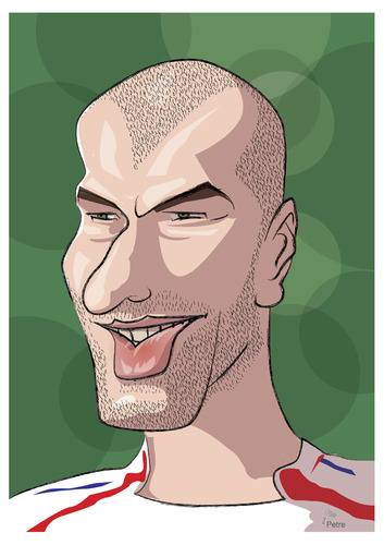 Cartoon: Zinedine Zidane (medium) by PETRE tagged zidane,football,caricature