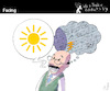 Cartoon: Facing (small) by PETRE tagged thoughts,ideas,speech,expression