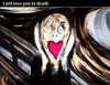 Cartoon: I will love you to death (small) by PETRE tagged munch scream love death