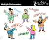 Cartoon: Multiple Dichotomies (small) by PETRE tagged discussions,betrayal,fights,confussion