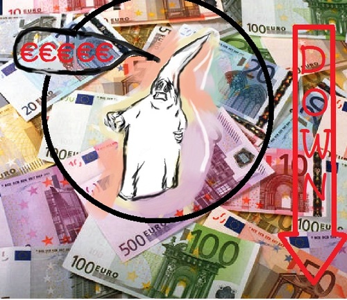 Cartoon: Euroghost (medium) by Hezz tagged euro,down