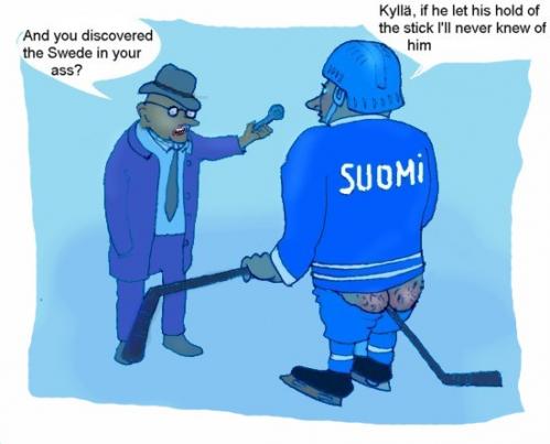 Cartoon: Om han bara släppt taget (medium) by Hezz tagged ishockey,problem,the,swede