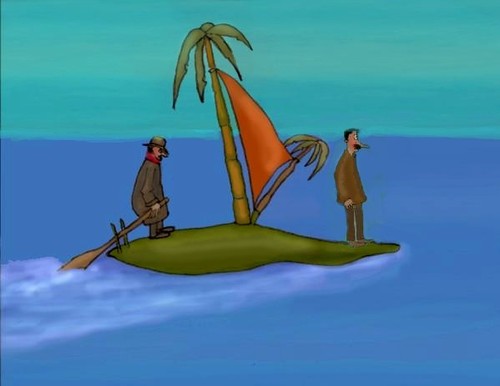 Cartoon: Sayling island illusion (medium) by Hezz tagged illusion,island,gubbar
