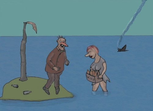 Cartoon: Very lucky (medium) by Hezz tagged island,desert