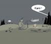 Cartoon: Koira on poissa (small) by Hezz tagged försvunnen,hund,alien,gebraten