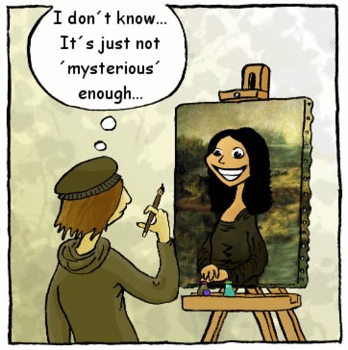 Cartoon: Mona Lisa smile (medium) by andriesdevries tagged mona,lisa,painting,smile,leonardo,vinci