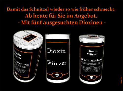 Cartoon: Dioxin Würzer (medium) by Matthias Stehr tagged dioxin,skandal,deutschland,gift,toxic