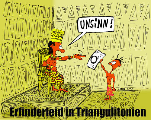 Cartoon: Erfinderleid in Triangulitonien (medium) by Matthias Stehr tagged science,wissenschaft