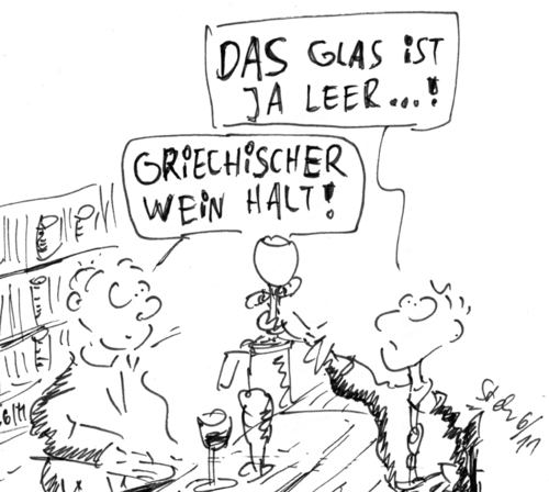 Cartoon: Griechischer Wein (medium) by Matthias Stehr tagged greece,griechenland,euro,schuldenkrise