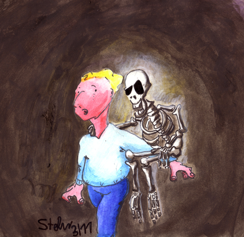 Cartoon: Hi! (medium) by Matthias Stehr tagged death,reaper