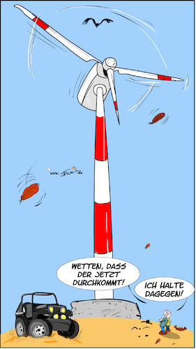 Cartoon: Artenschutz Top die Wette gil (medium) by Trumix tagged artenschutz,windkraft,windkraftanlagen,energiewende,habeck,ampel,artenschutz,windkraft,windkraftanlagen,energiewende,habeck,ampel