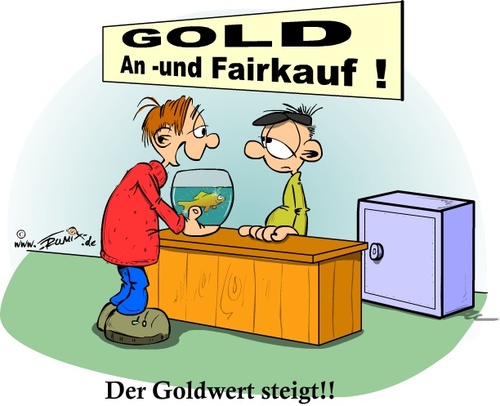 Cartoon: Der Goldwert steigt (medium) by Trumix tagged aktienwert,börse,geld,gold,preis,trummix