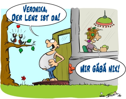 Cartoon: Der Lenz ist da (medium) by Trumix tagged veronika,fruehling,gefuehle,trummix,lenz