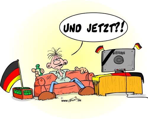 Cartoon: Der Tag danach (medium) by Trumix tagged fussball,europameisterschaft,em,yogi,jogi,löw,trummix,deutschland,fan,loch,sinnhaftigkeit,therapie