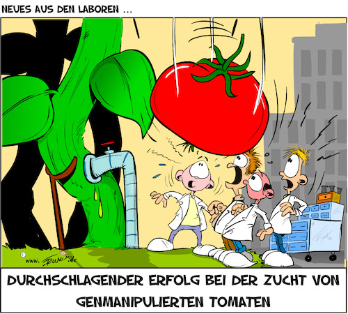 Cartoon: Genmanipulierte Tomaten (medium) by Trumix tagged gentechnik,tomaten,genschere,dna,eugesetz,eu,gentechnik,tomaten,genschere,dna,eugesetz,eu
