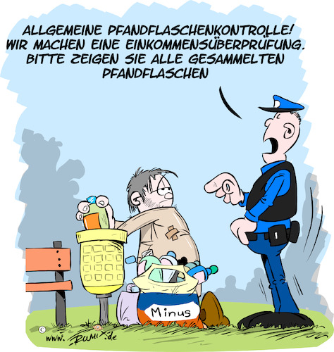 Cartoon: Jede Euro zählt (medium) by Trumix tagged altersarmut,geldeinnahmen,pfandflaschen,rentner,staat,steuereinnahmen,altersarmut,geldeinnahmen,pfandflaschen,rentner,staat,steuereinnahmen