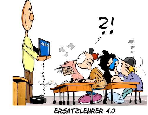 Cartoon: Lehrermangel (medium) by Trumix tagged lehrermangel,lehrer,schüler,ersatzlehrer,klassen,lehrermangel,lehrer,schüler,ersatzlehrer,klassen