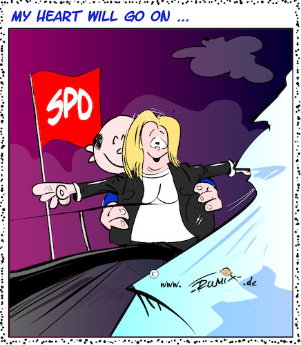 Cartoon: My heart will go on ... (medium) by Trumix tagged faeser,spd,absturz,wahlen,hessen,bundesinnenministerin,faeser,spd,absturz,wahlen,hessen,bundesinnenministerin