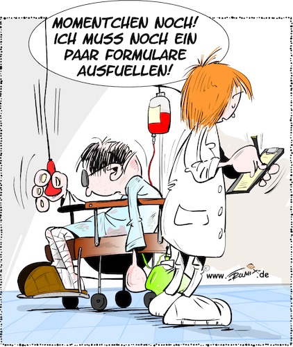 Cartoon: Pflege erstmal dokumentieren (medium) by Trumix tagged pflege,dokumentationsflut,personal,patienten,pflegern,kosten,pflege,dokumentationsflut,personal,patienten,pflegern,kosten