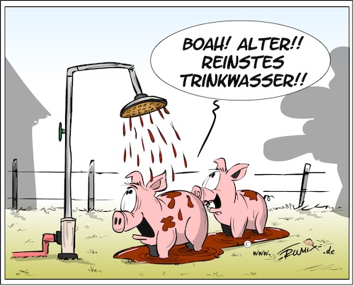 Cartoon: Reinstes Trinkwasser ... (medium) by Trumix tagged überdüngung,trinwasser,kosten,nitrat,grenzwert,wasserversorgung,landwirtschaft,überdüngung,trinwasser,kosten,nitrat,grenzwert,wasserversorgung