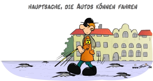 Cartoon: Schlagloch (medium) by Trumix tagged schlagloch,auto,strasseschaeden,geld,sanierung,schlagloecher,trummix