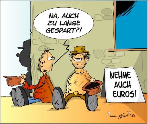 Cartoon: Spare bei Zeiten .... (medium) by Trumix tagged geld,konsum,sparen,ausgegeben,sparbuch,armut,bettler,aktien,rendite,gewinne,ezb,sparpolitik,zinsen,strafzinsen,geld,konsum,sparen,ausgegeben,sparbuch,armut,bettler,aktien,rendite,gewinne,ezb,sparpolitik,zinsen,strafzinsen