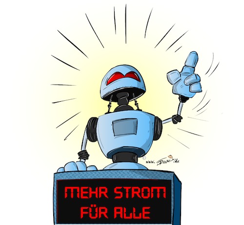 Cartoon: Strom fuer alle ... (medium) by Trumix tagged ki,robotik,arbeitswelt,roboter,digitalisierung,ki,robotik,arbeitswelt,roboter,digitalisierung