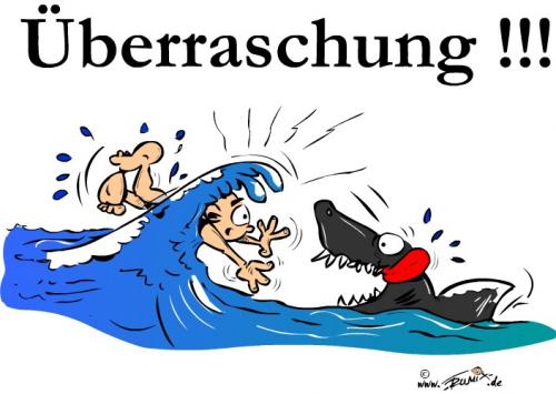 Cartoon: Suprise (medium) by Trumix tagged suprise,überraschung,baden,schwimmen,meer