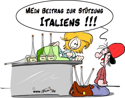 Cartoon: Wege aus der Eurokrise (medium) by Trumix tagged eurokrise,italien,deutschland,rettung,euro,trummix