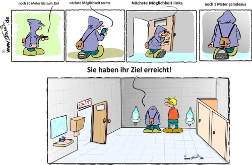 Cartoon: Ziel erreicht (medium) by Trumix tagged app,gps,handy,iphone,navi,navigation