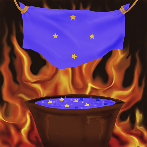 Cartoon: blue soup (medium) by gartoon tagged heaven,blue,soupe,flame