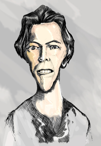 Cartoon: David Bowie (medium) by gartoon tagged artist,actor,producer,singer