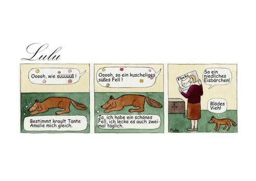 Cartoon: Lulu will gekrault werden (medium) by Ines Plate tagged hund,eisbär,flocke,kraulen,verwöhnen,zeitung