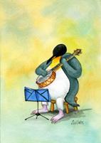 Cartoon: Banjo Pinguin (medium) by Wichtl Silvia tagged pinguin,penguin,musiker