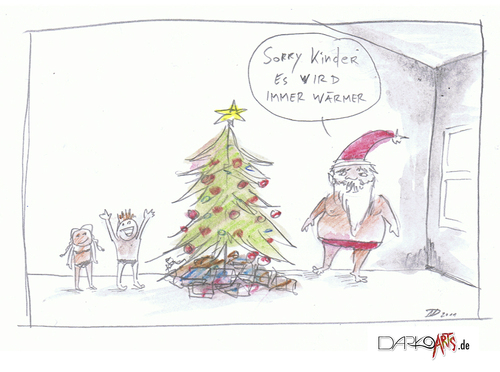Cartoon: Weihnachten in der Zukunft? (medium) by darkoarts tagged weihnachten,sommer,klima