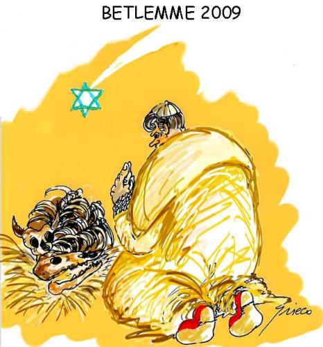 Cartoon: Betlemme 2009 (medium) by Grieco tagged grieco,papa,betlemme