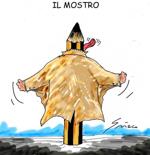 Cartoon: LA SATIRA IN ITALIA (medium) by Grieco tagged grieco,meloni,satira,mostro